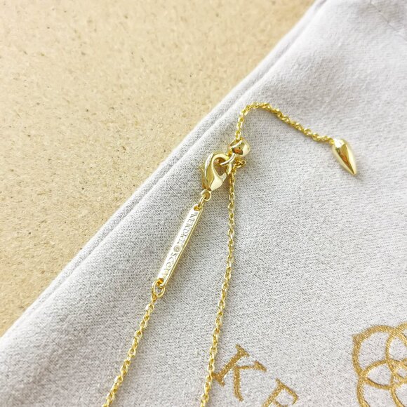 NEW Kendra Scott Gold Green Grayson Crystal Necklace - Picture 3 of 3